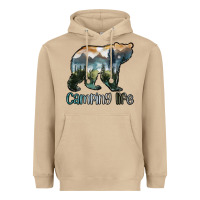 Mushroom camping bear Heavyweight Hoodie - MaliasSmallBusiness
