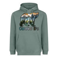 Sage camping bear Heavyweight Hoodie - MaliasSmallBusiness