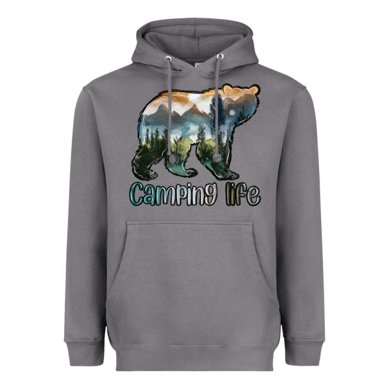 Camping Bear Heavyweight Hoodie by MaliasSmallBusiness | Teevron