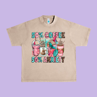 50 Coffee 50 Anxiety Coffee Cups Urban Heavy Tee Designed By Zillion Design Studio