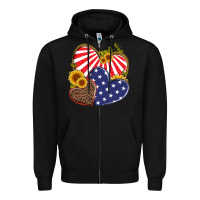 Black america heart and sunflower Zipper Hoodie - Artiststas