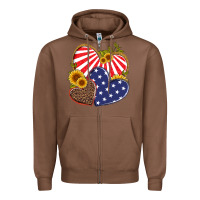 Chestnut america heart and sunflower Zipper Hoodie - Artiststas