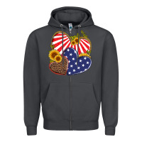 Smoke america heart and sunflower Zipper Hoodie - Artiststas