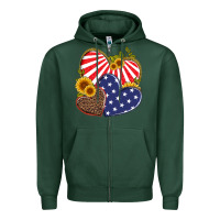 Sports Green america heart and sunflower Zipper Hoodie - Artiststas