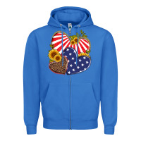 True Royal america heart and sunflower Zipper Hoodie - Artiststas