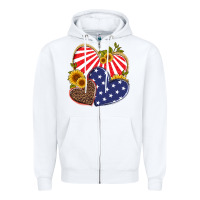 White america heart and sunflower Zipper Hoodie - Artiststas
