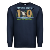 Navy flying into 100 days of school Premium Sweatshirt - MaliasSmallBusiness