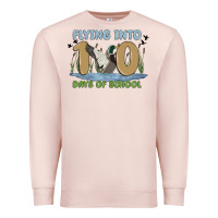 Pale Pink flying into 100 days of school Premium Sweatshirt - MaliasSmallBusiness