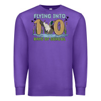 Purple flying into 100 days of school Premium Sweatshirt - MaliasSmallBusiness