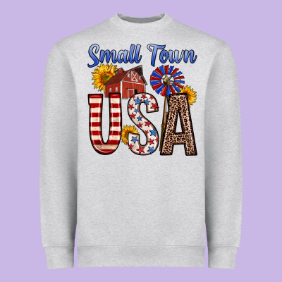Small Town Usa Heavyweight Sweatshirt Designed By Zillion Design Studio