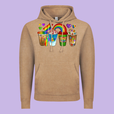 Vintage Hoodie lgbtq coffee drinks