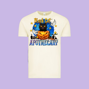 Black Cat Apothecary Vintage Tee Designed By Texasbilliewilder