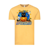 Vintage Mustard Black Cat Apothecary Vintage Tee - texasbilliewilder