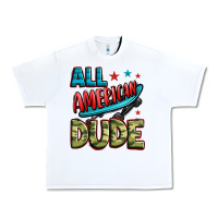 White all american dude Urban Heavy Tee - Zillion Design Studio