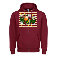 Burgundy Christmas cocktail Zipper Hoodie - AdoDesignShop