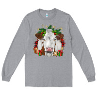 Heather Grey christmas simmental Long Sleeve Tee - JahusDesignShop