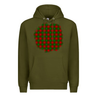 Army Green Christmas Tartan Patch Premium Hoodie - BundleAndBundleShop