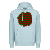 Blue Mist Christmas Tartan Patch Premium Hoodie - BundleAndBundleShop