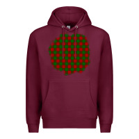 Burgundy Christmas Tartan Patch Premium Hoodie - BundleAndBundleShop