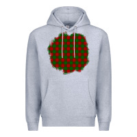 Heather Grey Christmas Tartan Patch Premium Hoodie - BundleAndBundleShop