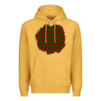 Mustard Christmas Tartan Patch Premium Hoodie - BundleAndBundleShop