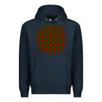 Navy Christmas Tartan Patch Premium Hoodie - BundleAndBundleShop