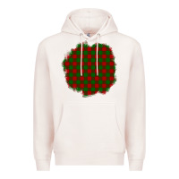 Pale Pink Christmas Tartan Patch Premium Hoodie - BundleAndBundleShop