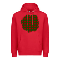 Red Christmas Tartan Patch Premium Hoodie - BundleAndBundleShop