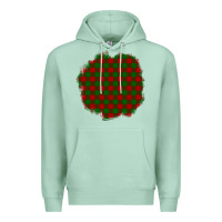 Seafoam Christmas Tartan Patch Premium Hoodie - BundleAndBundleShop