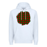White Christmas Tartan Patch Premium Hoodie - BundleAndBundleShop