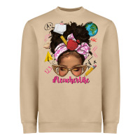 Mushroom afro messy bun teacherlife Heavyweight Sweatshirt - texasbilliewilder