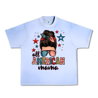 Grape Ice all american mama messy bun Urban Heavy Tee - Zillion Design Studio