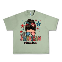 Oil Green all american mama messy bun Urban Heavy Tee - Zillion Design Studio