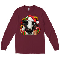 Burgundy christmas holstein Long Sleeve Tee - JahusDesignShop