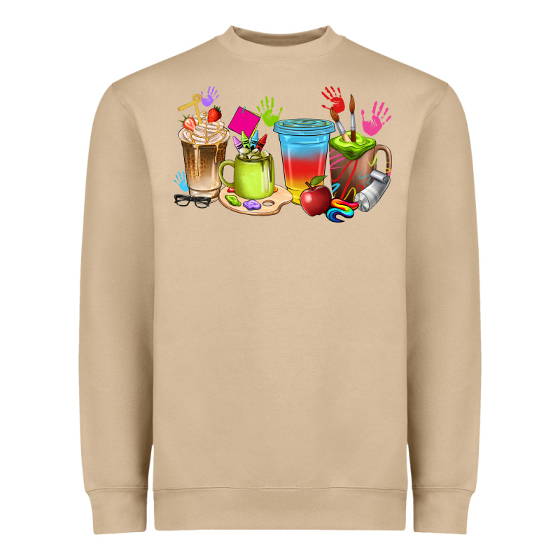 Art Teacher Coffee Cups Heavyweight Sweatshirt by texasbilliewilder | Teevron
