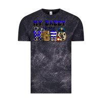Cloud Black my daddy is my hero police Vintage Tee - Zillion Design Studio