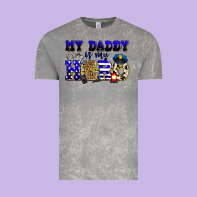 My Daddy Is My Hero Police Vintage Tee Designed By Zillion Design Studio