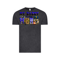 Vintage Black my daddy is my hero police Vintage Tee - Zillion Design Studio