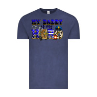 Vintage Denim my daddy is my hero police Vintage Tee - Zillion Design Studio