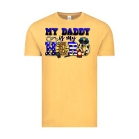 Vintage Mustard my daddy is my hero police Vintage Tee - Zillion Design Studio
