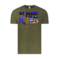 Vintage Olive my daddy is my hero police Vintage Tee - Zillion Design Studio