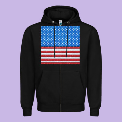 Glitter 4th Of July Seamless Pattern Zipper Hoodie Designed By Bundleandbundleshop