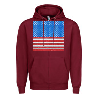 Burgundy Glitter 4th Of July Seamless Pattern Zipper Hoodie - BundleAndBundleShop
