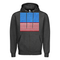 Charcoal Heather Glitter 4th Of July Seamless Pattern Zipper Hoodie - BundleAndBundleShop