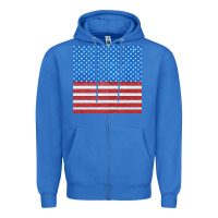 True Royal Glitter 4th Of July Seamless Pattern Zipper Hoodie - BundleAndBundleShop