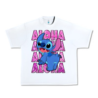 White aloha stitch Urban Heavy Tee - Zillion Design Studio