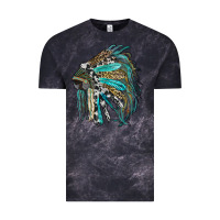 Cloud Black indian feather headdress with western  patterns Vintage Tee - RanaPortraitStore