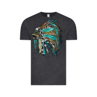 Vintage Black indian feather headdress with western  patterns Vintage Tee - RanaPortraitStore