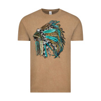 Indian Feather Headdress With Western  Patterns Vintage Tee | Teevron