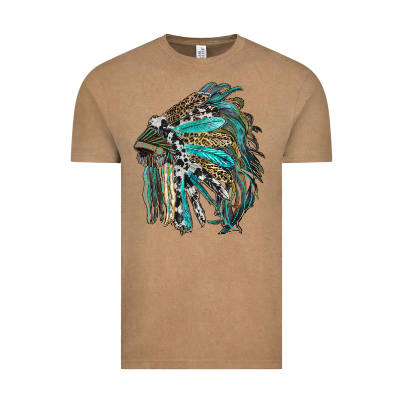 Indian Feather Headdress With Western  Patterns Vintage Tee by RanaPortraitStore | Teevron